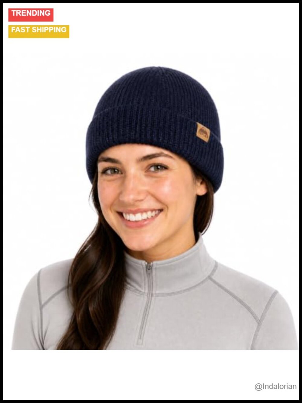 Waterproof Merino Wool Fleece Lined Winter Beanie Cuffed Hat